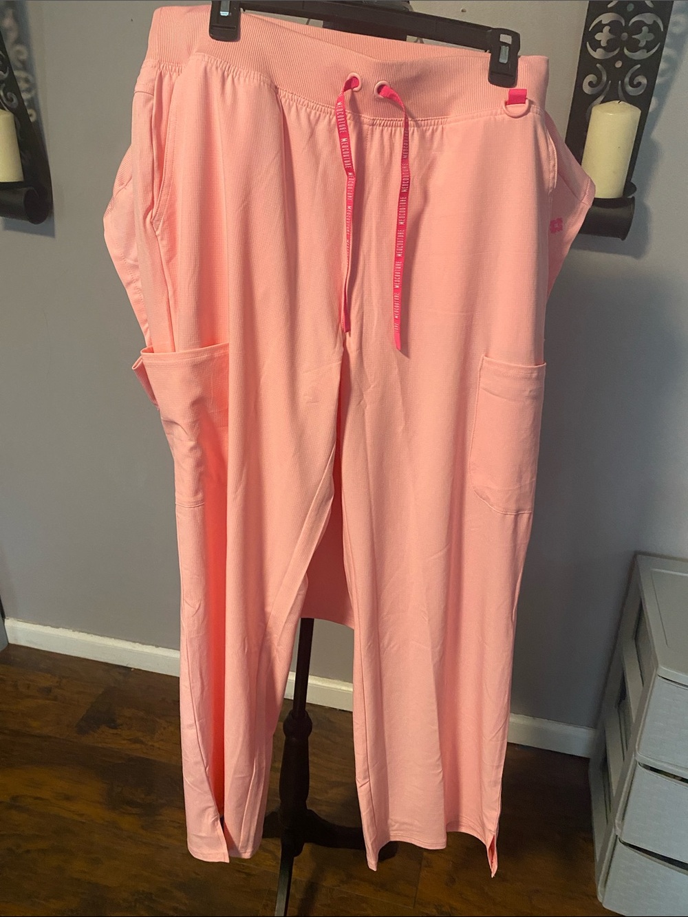 Women's Lightweight Pink Drawstring nursing uniform